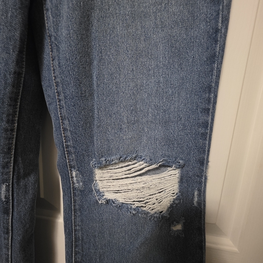 Altar'd State Distressed Flare Blue Jeans Size 27 - Picture 2 of 11